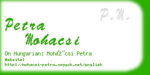 petra mohacsi business card